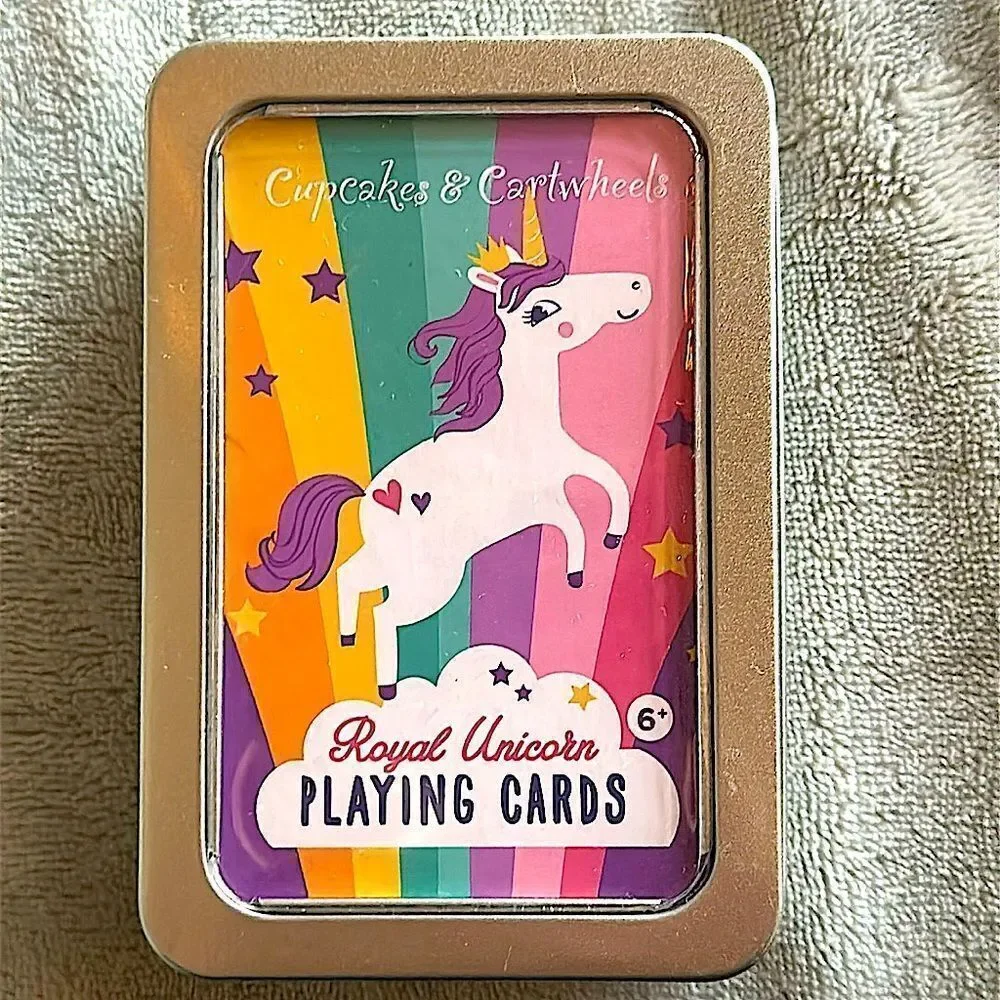 Cupcakes & Cartwheels Royal 🦄 Unicorn Playing Cards in Tin Case!
